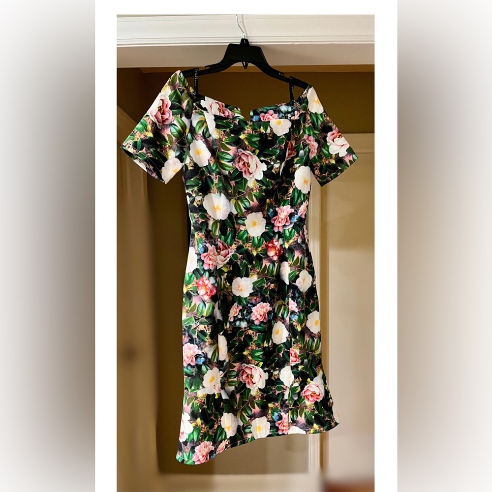 ASOS Paper Dolls Tall Allover Floral Print Off
Shoulder Pencil Midi Dress